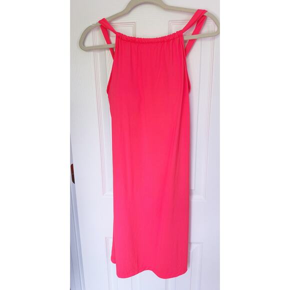 Athleta Kokomo Swim Dress Halter Pink Coral UPF 50+ Small Pool Vacation Beach - Picture 3 of 8